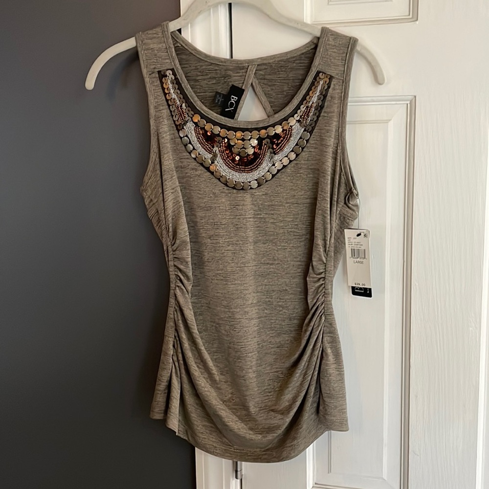 BCX embellish neck tank top